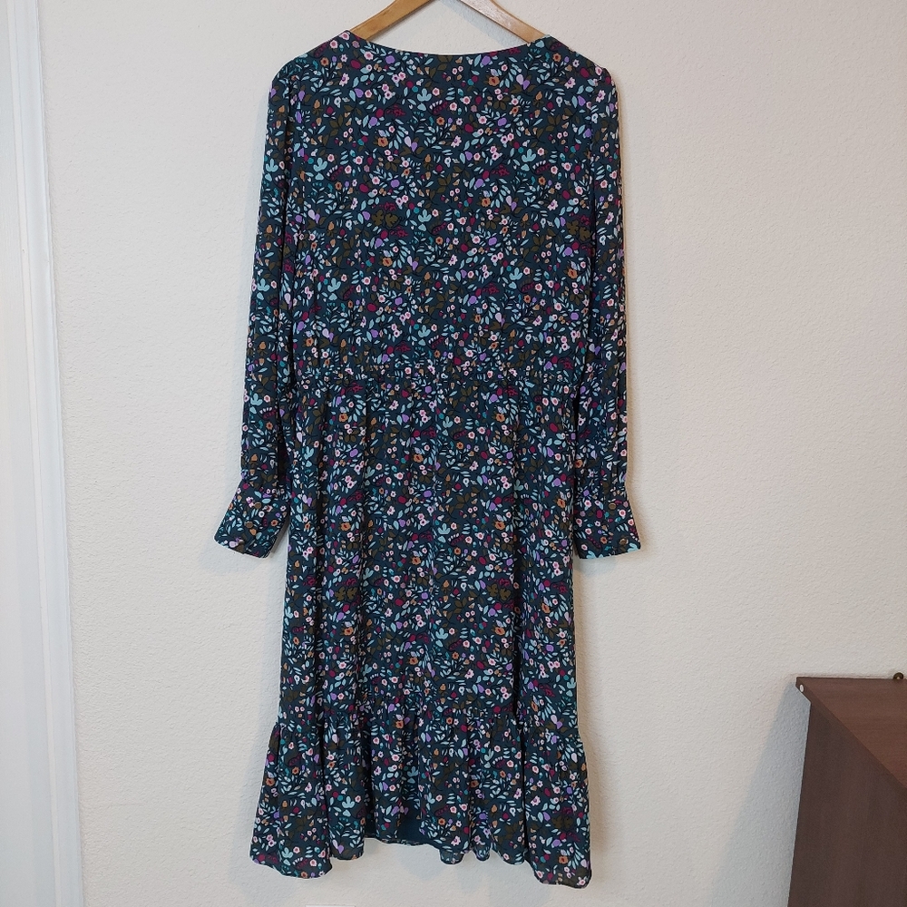 Talbots Flowing Flounce Hem Fit & Flare Floral Floral Dress Size‎ 10 - Picture 6 of 9